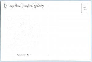 LEXINGTON, Kentucky KY ~ ILLUSTRATED MAP Cartograph Kip 5½x8½ Postcard 2010