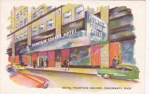 Ohio Cincinnati Hotel Fountain Square 1956