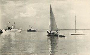 Sailing vessels navigation related postcard Hungary Balaton yacht cruise