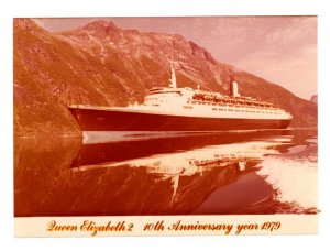 5 X 7 inchQueen Elizabeth II Cunard Ocean Liner 10th Anniv 1979 Photograph