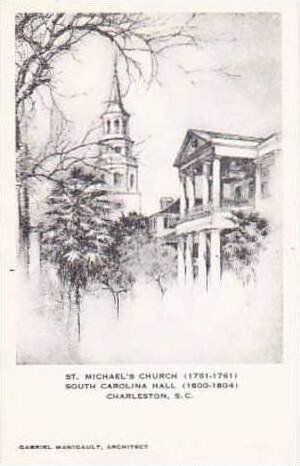 South Carolina Charleston St Micheals Church 1751 1761 South Carolina Hall 18...