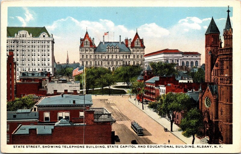 State Street Telephone Building Education Building Albany New York Ny Postcard