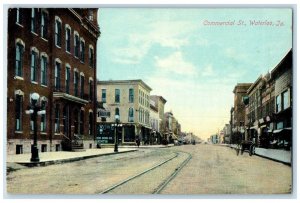 c1910 Commercial St. Exterior Building Waterloo Iowa IA Vintage Antique Postcard