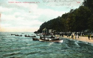 Vintage Postcard 1908 Sandy Beach Sand Bathing Ogdensburg New York NY