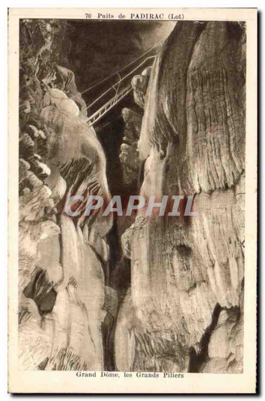 CPA Grotte Grottes Puits de Padirac Grand Dome Les Grands piliers