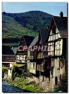 Modern Postcard Kaysersberg Haut Rhin Old houses on the edge of Weiss