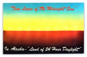 Time Lapse Of The Midnight Sun In Alaska Land Of 24 Hour Daylight Postcard