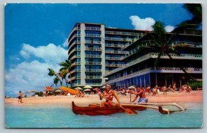 Waikiki  Hawaii  The Reef Hotel  1961  Postcard