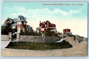 Calgary Alta Canada Postcard Residential Mount Royal Road c1910 Vintage Antique