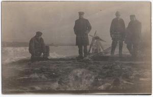 1904-18 RPPC Fishing Fisherman Men Occupational Dock Big Net Real Photo Postcard