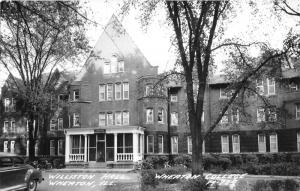 Wheaton Illinois~Wheaton College~Williston Hall~Bicycles in Front~1950s RPPC