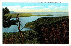 New York Lake Champlain Looking South From Split Rock Light Curteich