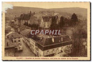 Cluny - Quarter and Gardens abbey - Old Postcard