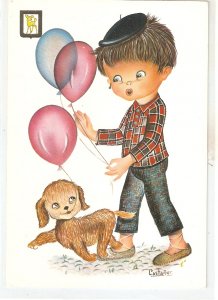 Castañer. Boy with his dog. With ballons Nice modern Spanish PC