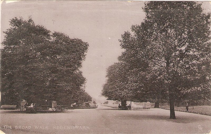 The Broad Walk. Regent Park. London Tuck Silverette Ser. PC # 1856