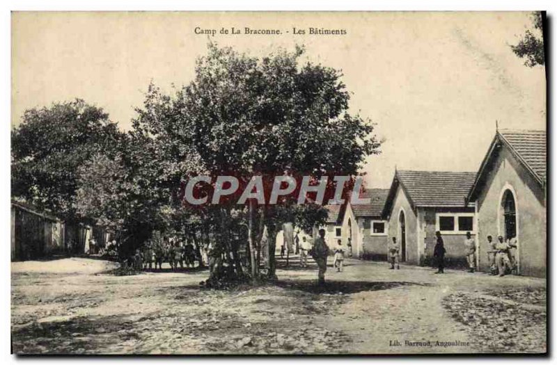 Old Postcard Army Camp Braconne Buildings