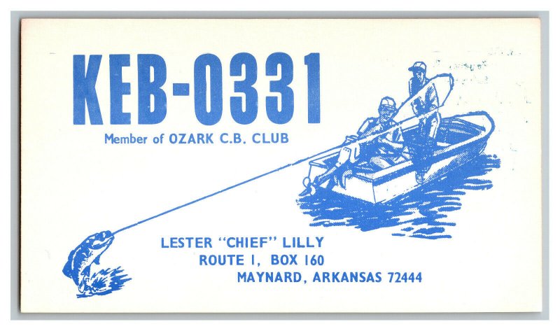 QSL Radio Card From Maynard Arkansas KEB-0331