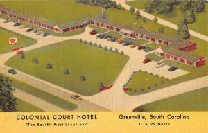 Greenville South Carolina Colonial Court House Linen Antique Postcard K23046