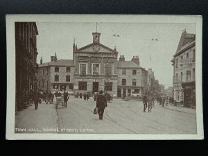 Bedfordshire LUTON TOWN HALL George Street - Old RP Postcard by E. Deacon & Sons