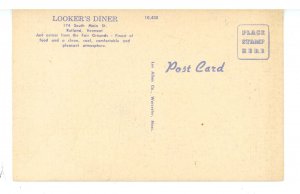 VT - Rutland. Looker's Diner ca 1940's