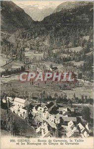 Postcard Old road Gedre Gavarnie Valley and the mountains of Gavarnie