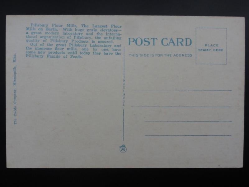 USA MINNEAPOLIS Pilisbury Flour Mills - Old Postcard by Co-Mo Co.