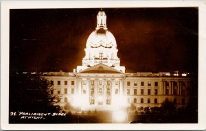 Parliament Buildings Edmonton Alberta AB Night Willson Stationery Postcard H14