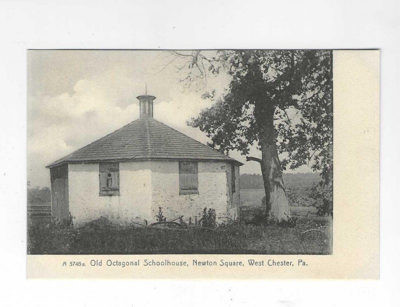 Old Octagonal Schoolhouse, Newton Square, West Chester PA Rotograph Postcard