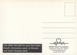 Postcard Advertising keep the pulses racing heart disease woman british london