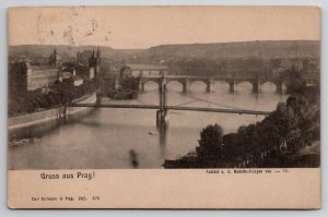 Czech Republic Gruss aus Prag 1903 to Ottensheim Austria Postcard F24