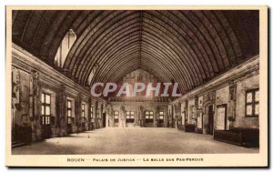 Old Postcard Rouen Courthouse Salle Des Pas Perdus