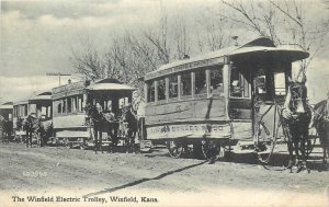 1908 Winfield Kansas Electric Trolley #403365 Stark Bros Postcard 25-12068