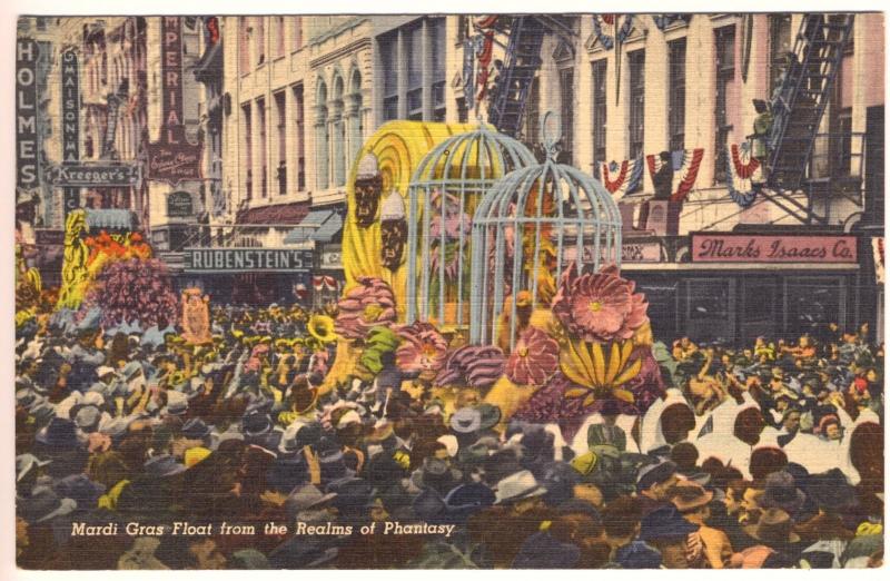 New Orleans Watching the Mardi Gras Parade Review Realms of Fantasy Postcard