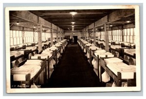 Vintage 1944 RPPC Postcard US Naval Barracks in Farragut Idaho - Named Sailor