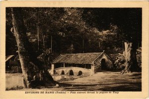 CPA AK INDOCHINA Tonkin Pont couvert devant la pagode VIETNAM (957478)