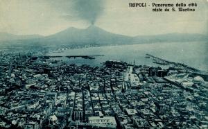 Italy -  Naples and Mt Vesuvio Viewed from San Martino  