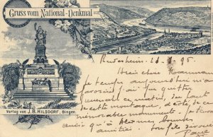 Germany Bingen Gruss Vom National Denkmal Vintage Postcard 03.64