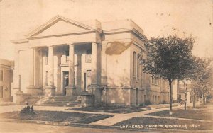 RPPC LUTHERAN CHURCH BOONE IOWA REAL PHOTO POSTCARD (c. 1910)