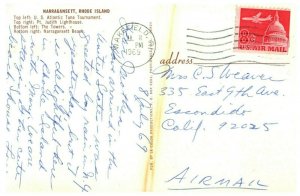 Narragansett Rhode Island Multiview Postcard Posted 1969