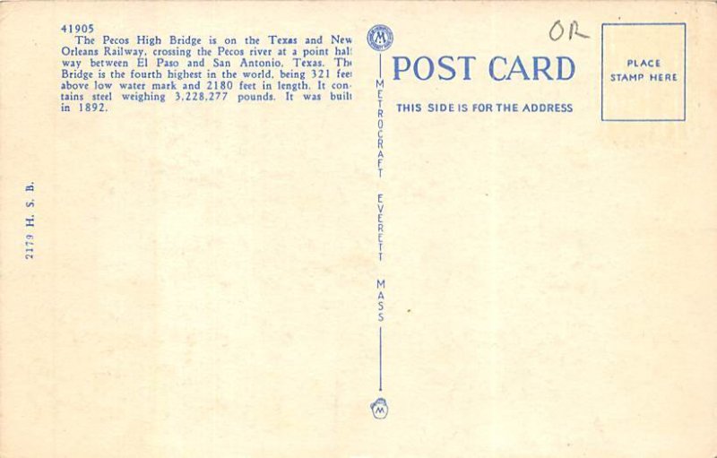 Pecos High Bridge Postcard