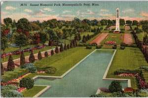 Postcard MONUMENT SCENE Minneapolis - St. Paul Minnesota MN AJ2352
