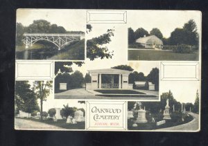 ADRIAN MICHIGAN OAKWOOD CEMETERY VINTAGE MULTI VIEW POSTCARD HELENA OHIO