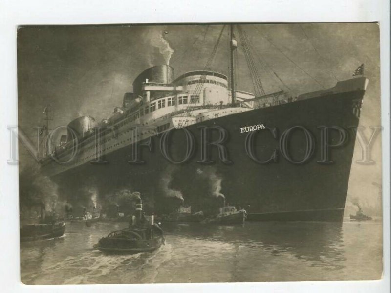 464250 Germany Ocean liner Europe tugs Vintage photo postcard