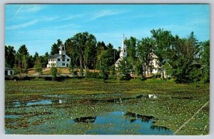 New England Church Scene, Marlow, New Hampshire, Vintage 1973 Chrome Postcard