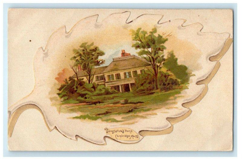 c1905s Leaf Design Longfellows Home Cambridge Massachusetts MA Unposted Postcard 