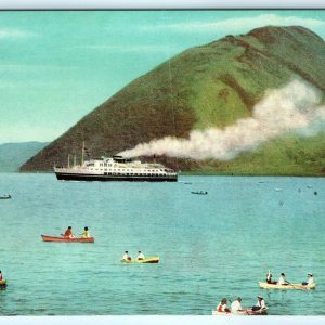 c1950s Beppu Onsen Japan Hot Spring Litho Photo Postcard Vtg Sea Steamship A31