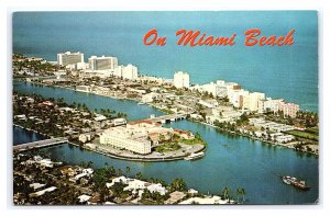 Miami Beach St. Francis Hospital Deauville & Carillion Hotels Aerial Postcard