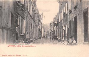 QUEBEC CANADA RUE SOUS le CAP.~PRIVATE PHOTO POST CARD 1890s-1900s