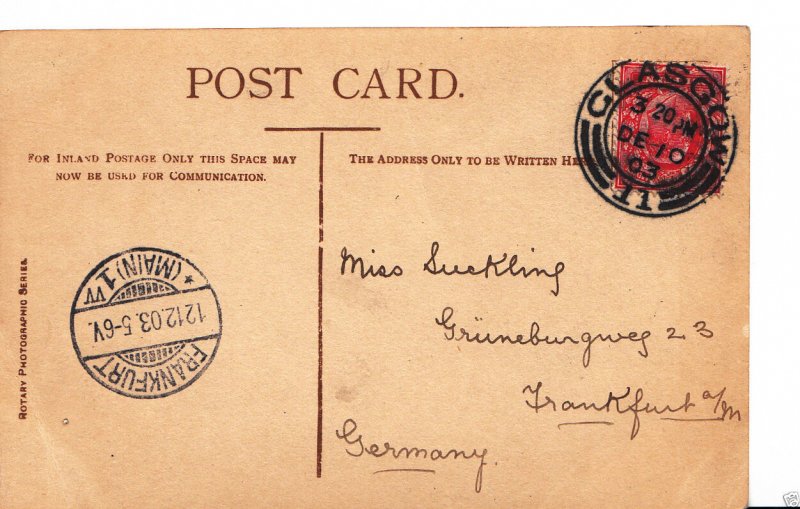Genealogy Postcard - Family History - Suckling - Frankfurt - Germany BH4925