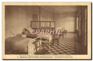 Old Postcard Sanatorium Parigne L & # 39Eveque A six-bed room